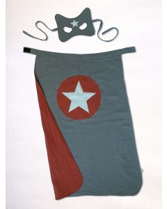 Disfraz Capa y antifaz Super Gris estrella OJOS GRANDES