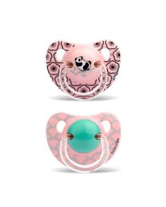 Chupete Anatómico Silicona +18M (X2Uds) Panda Rosado Suavine