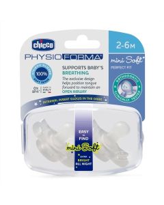 Chupete x 2 mini softsoother glowing 2-6m Chicco