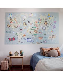 Vinilo pared Mapamundi mediano LINDA WALL