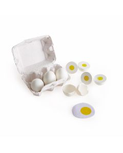 Pack x 6 huevos madera y velcro Hape