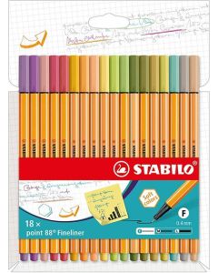 Marcadores Point 88 x 18 Soft Colors Stabilo