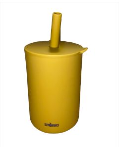 Vaso silicona con pajita Mostaza Storki