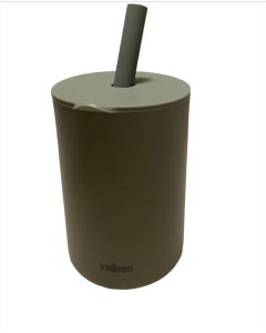 Vaso silicona con pajita Verde Storki