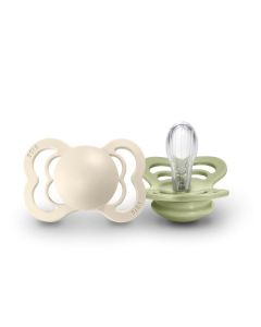 Chupete Supremme Silicona Ivory / Sage Talle 1 BIBS
