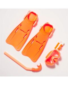 Set Snorkel Medium 6+ - Neon Coral Marble Sunnylife
