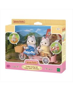 Tandem Cycling husky sister & brother Sylvanian Families