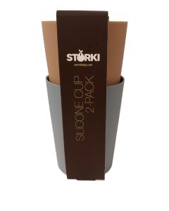 Pack x2 vasos silicona celeste y beige Storki