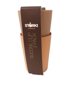 Pack x2 vasos silicona rosado y beige Storki