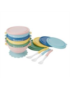 Set x 5 bowls con ventosa y 3 cucharas Badabulle