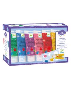 6 Tubes Of Finger Paint - Glitter Djeco