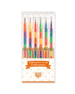 6 Rainbow Gel Pens Djeco