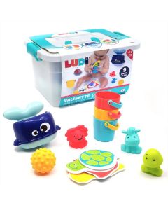Valija kit completa de juguetes de baño Ludi