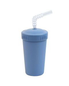 Vaso Con Pajita De Silicona - Denim (295 cm3) Re-Play