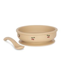 Bowl & Spoon Silicone Set - Cherry Konges Sløjd Sløjd