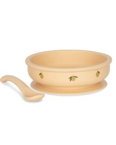 Bowl & Spoon Silicone Set - Lemon Konges Sløjd Sløjd