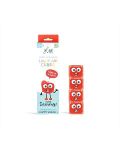 4 cubos Iluminados Act. por Agua - Rojo Glo Pals
