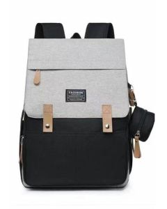 Mochila maternal impermeable blanco, negro y gris