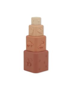 Silicone Stacking Tower Rosesand Mix Konges Sløjd
