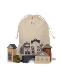 Wooden Building Blocks 34 Pcs Beige/Toffee Konges Sløjd