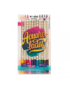 Lapices acuarelables x 12  Mooving