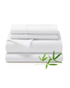 Juego de sabanas 1 plaza Luxury 100% Bambu blancas Feder