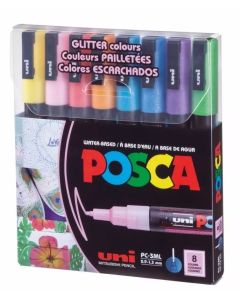 Marcadores 1.3mm x 8 Colores Gliter Posca