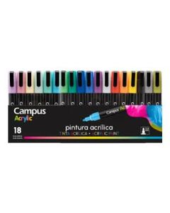 Marcadores Acrylic 2.0mm x18 Campus