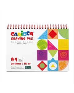 Block para dibujar con Espiral 110gr A4 x50 hojas Carioca