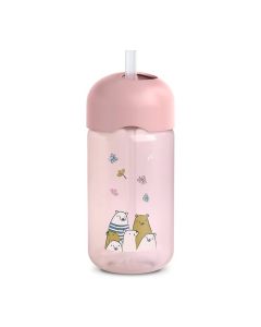 Vaso De Pajita 340Ml - Bears Rosa Suavinex