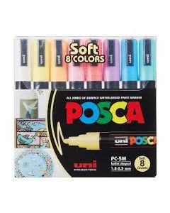 Marcadores 2.5mm pastel x 8 colores Posca