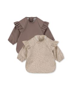 2 Pack Dinner Bib With Sleeves Milk Tank/Antler Konges Slojd