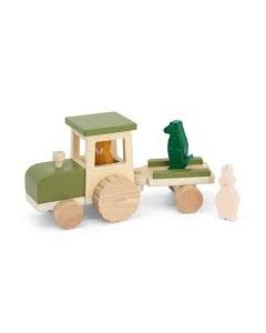 Wooden Tractor With Trailer Trixie