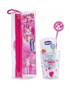 Set cuidado oral cepillo + pasta 3-6 años rosa Chicco