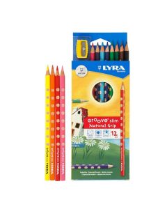Lapices 12 colores Groove slim + sacapuntas Lyra