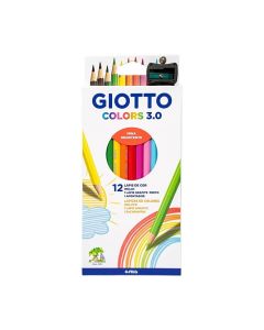 Lapices de colores x 12 + sacapuntas + grafito Giotto
