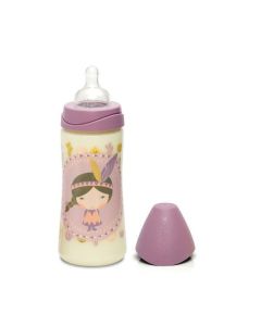 Biberon Fisio +4M Silicona 360Ml India Violeta Suavinex