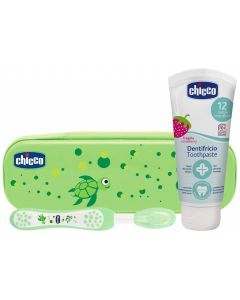 Set cepillo + pasta de dientes 6-36m verde Chicco