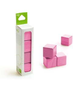 4 Piece A La Carte - Cubes - Tegu Pink Tegu