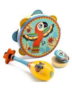 Set Of 3 Instruments: Tambourine, Maracas, Castanet Djeco