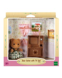 Bear Sister W/ Tv Set Sylvanian Families