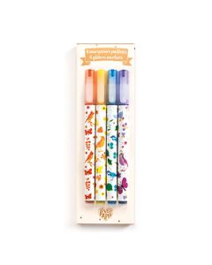 4 Tinou Glitter Markers Lovely Paper