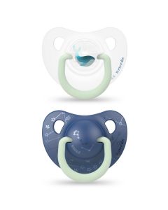 Chupete Anatómico silicona 0-6M (X2Uds) Nocturno Ballena Sua