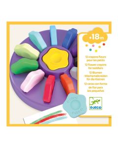 12 flower crayons for toddlers Design by Djeco