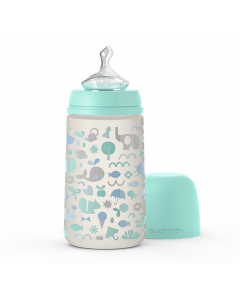 Biberón Pp 270Ml Anat. 0-6M Flujo M Memories Verde Silicona