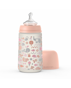 Biberón Pp 270Ml Anat. 0-6M Flujo M Memories Naranja Silicon