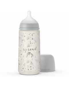 Biberón Pp 360Ml Sx Pro +6M Flujo L Spread Joy Gris Silicona