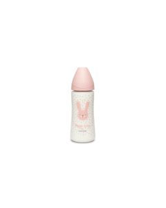 Biberón Pa 360Ml Fisio. +4M  Flujo L Conejo Rosa Silicona Su