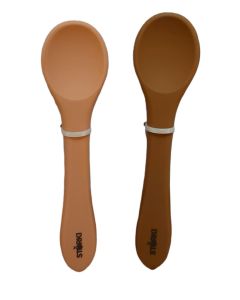 Cucharas x 2 silicona rosado y arcilla Storki