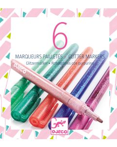 6 Glitter Markers - Sweet Design By By Djeco